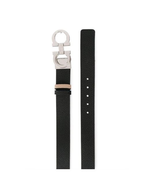 Ferragamo White Double-Sided Buckle Logo Belt