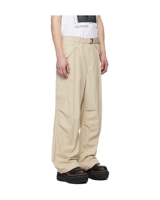 Sacai Natural Belted Trousers for men