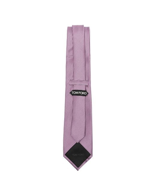 Tom Ford Purple Logo-Patch Tie for men