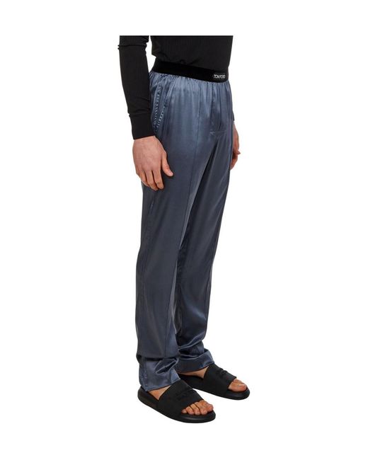 Tom Ford Blue Logo Casual Pants for men