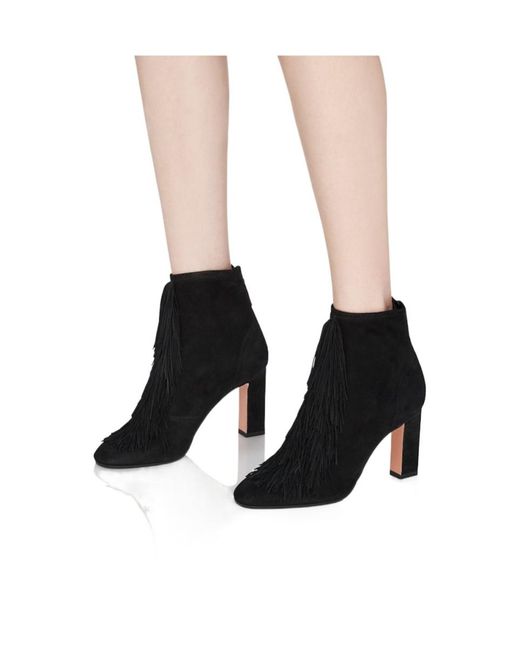 Aquazzura Black Gytane 85 Fringe Boots