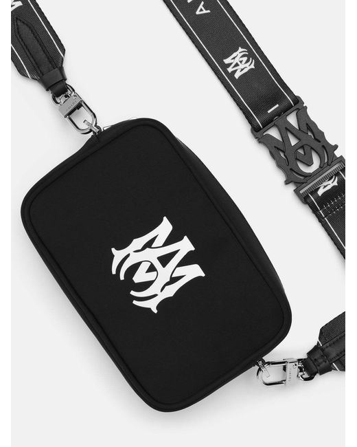 Amiri Black Logo-Print Messenger Bag for men