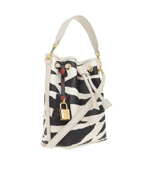 MCM White Animal Pattern Shoulder Bag