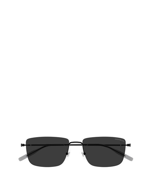 Montblanc Black Eyewear Rectangle Frame Sunglasses for men