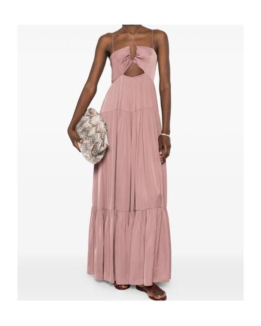 Patrizia Pepe Pink Cut-Out Detail Maxi Dress