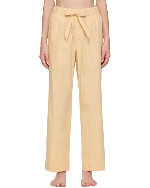 Tekla Natural Drawstring Poplin Pajama Bottoms for men