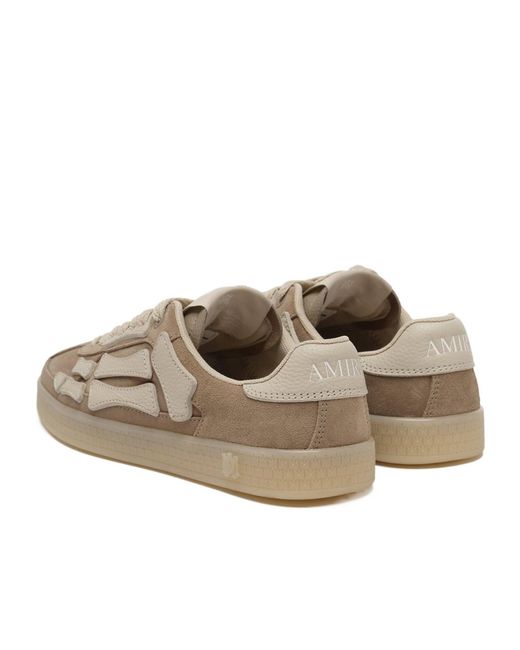 Amiri Brown Pacific Bones Suede Low-Top Sneakers for men