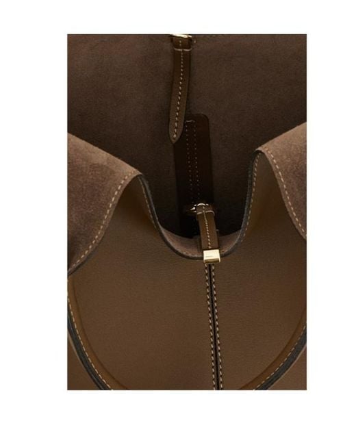 Tod's Brown Logo Engraved Small Shopper Bag