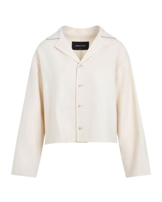 Fabiana Filippi White Double Cropped Jacket