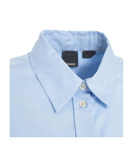 Pinko Blue Love Birds Embroidered Oxford Shirt