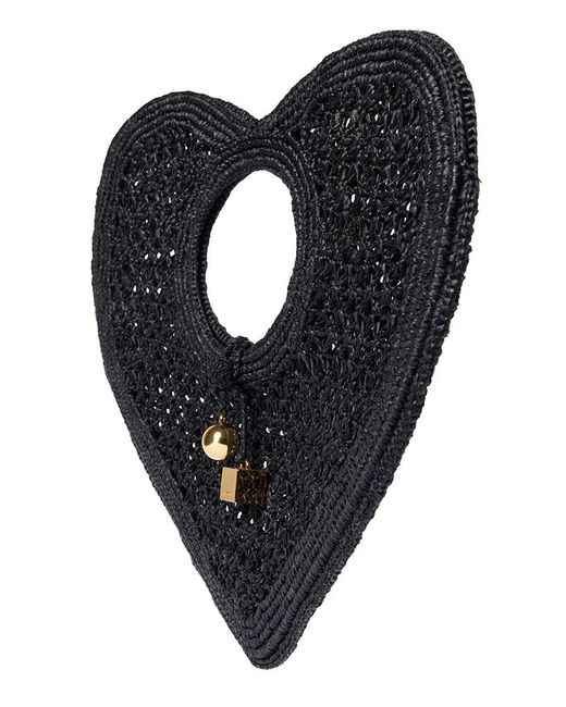 Jacquemus Black The Spiaggia Coeur Small Heart Bag