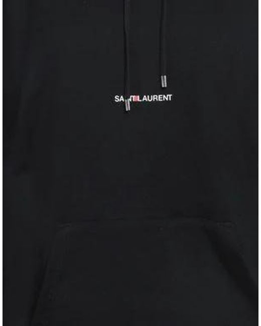 Saint Laurent Black Drawstring Hooded Sweatshirt