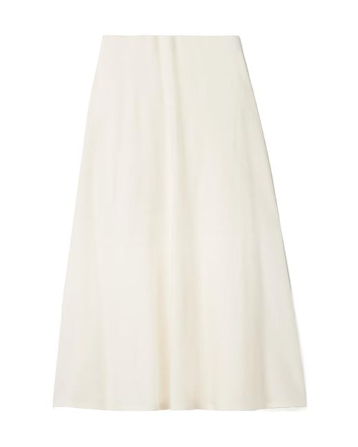 Brunello Cucinelli White A-Line Midi Skirt
