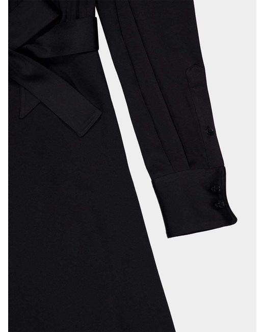 Stella McCartney Black Asymmetric Tie Neck Midi Dress