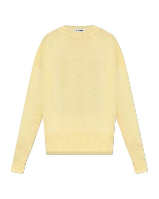 Jil Sander Yellow Relaxed Crew-Neck Knitted Sweater
