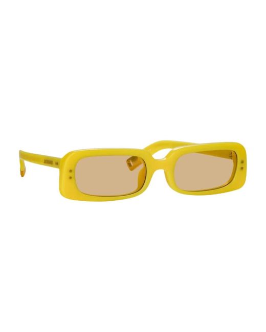Jacquemus Yellow Rectangular Frame Sunglasses
