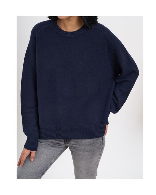 Soft Goat Blue Round-Neck Knitted Sweater