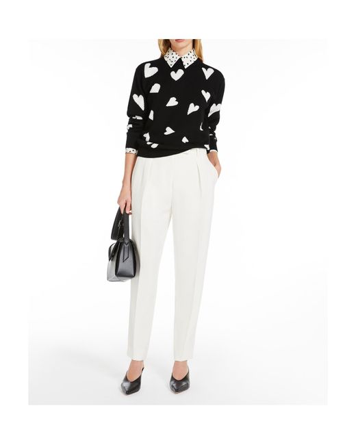Max Mara Black Heart-Pattern Wool Sweater