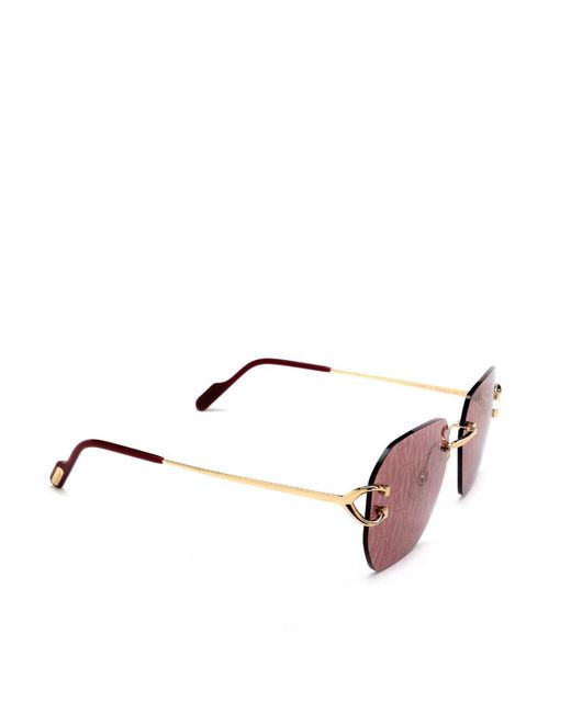 Cartier Pink Monogram Rimless Sunglasses for men