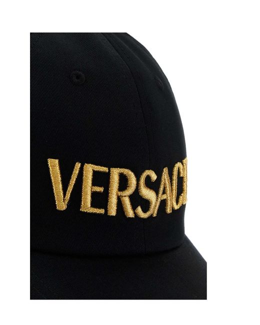 Versace Black Logo-Embroidered Baseball Cap for men