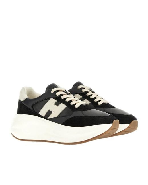 Hogan Black H696 Lace-Up Sneakers