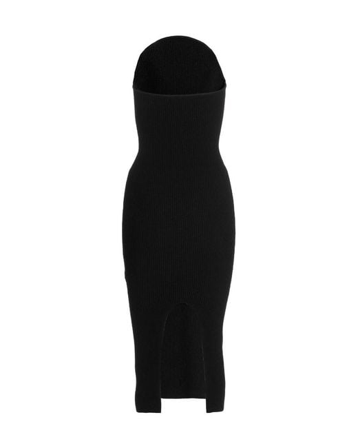 Khaite Black Rumer Knitted Midi Dress