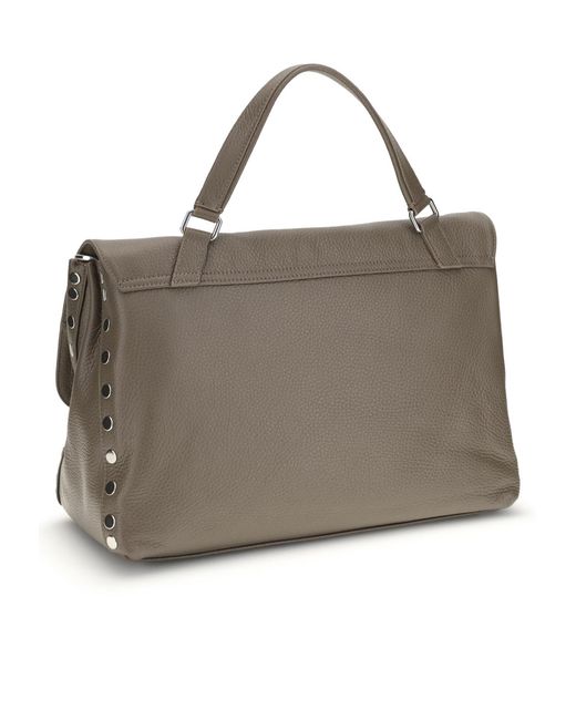 Zanellato Brown Postina Twist-Lock Medium Tote Bag