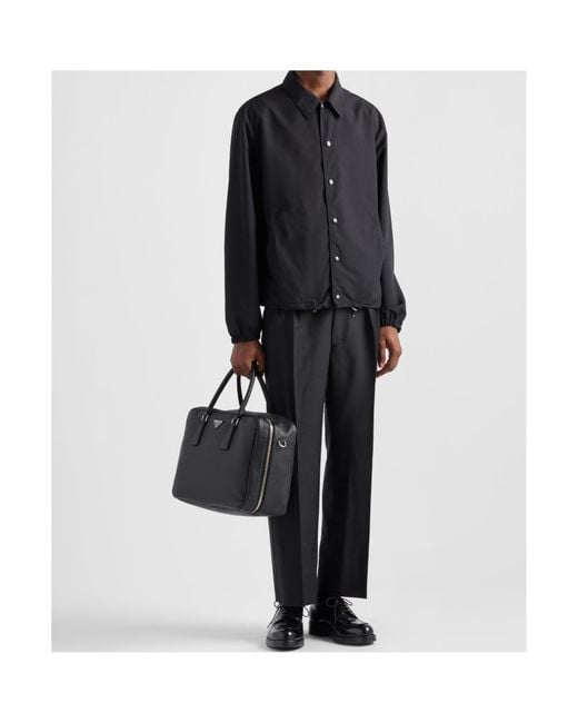 Prada Black Drawstring Hem Shirt Jacket for men