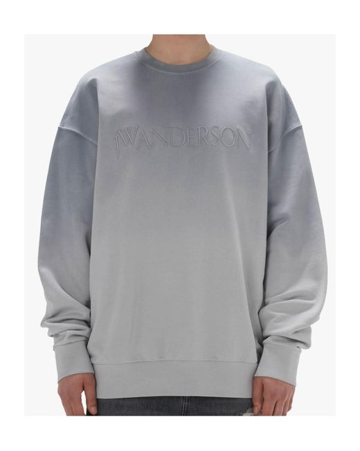 J.W. Anderson Gray Jw Anderson Logo-Embroidered Gradient Sweatshirt for men