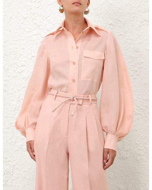 Zimmermann Pink Utility Button-Up Shirt