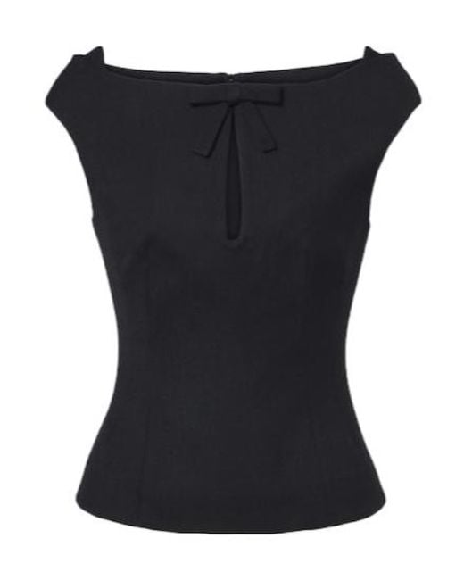 ShuShu/Tong Black Bow-Detail Off-Shoulder Top