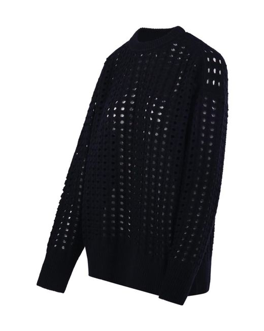 Nude Blue Perforated Oversized Sweater