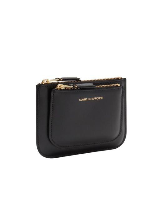 Comme des Garçons Black Comme Des Garçons Wallet Logo-Printed Zipped Wallet for men