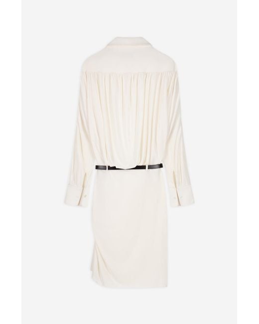 Coperni White Belted Draped Dress