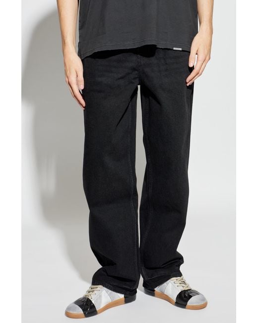 Represent Black Belt Loop Denim Trousers for men