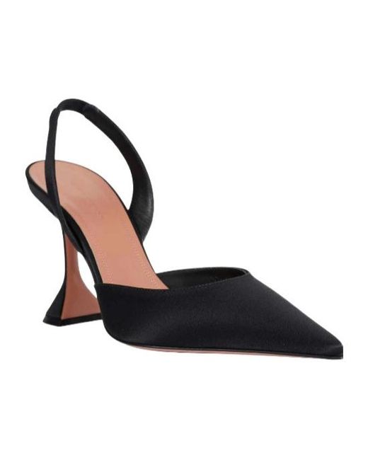 AMINA MUADDI Black Pointed-Toe High-Heeled Sandals