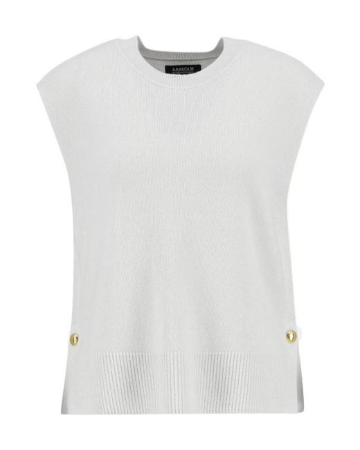 Barbour White Crew Neck Sweater