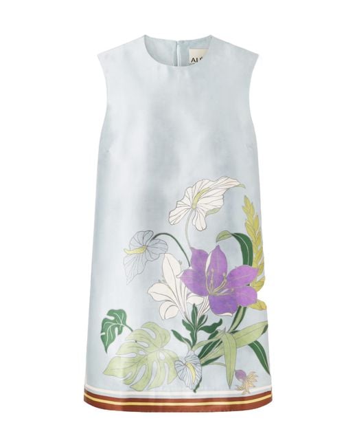 ALÉMAIS White Alfie Floral-Print Mini Dress