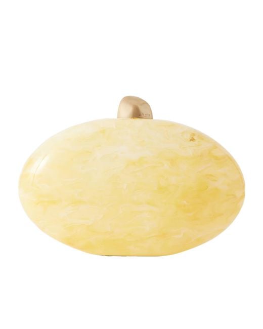 Cult Gaia Yellow Eviana Marble-Effect Clutch
