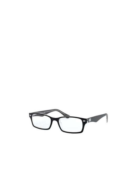Ray-Ban White Geometric Frame Plain Glasses for men