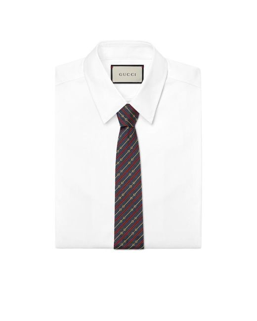 Gucci Multicolor Horsebit Silk Jacquard Tie for men