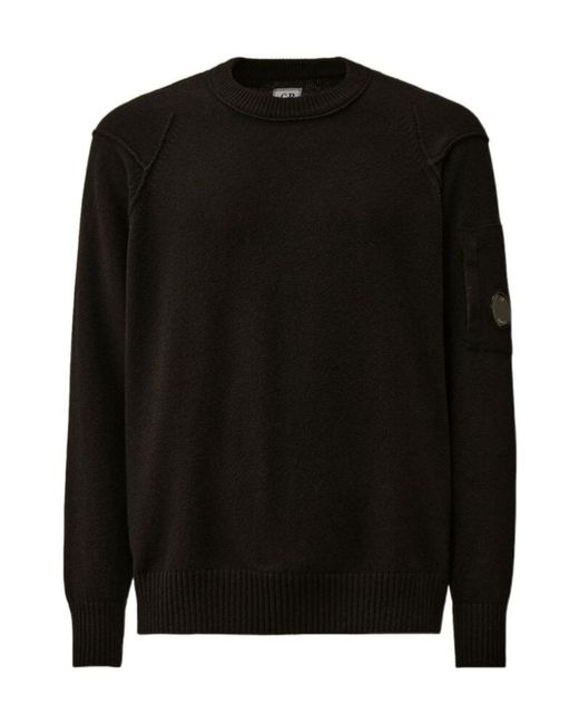 C P Company Black Lens Detailed Crewneck Jumper for men