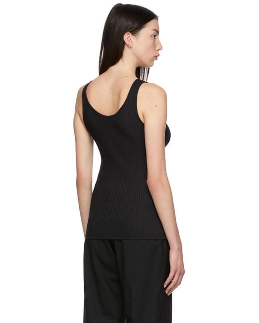 6397 Black Ribbed Tank Top