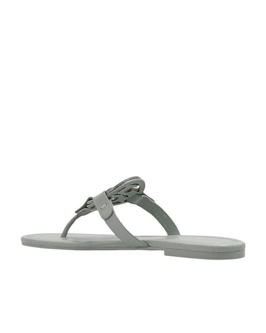 Tory Burch Metallic Miller Logo-Plaque Sandals