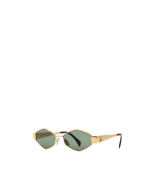 Céline Green Hexagonal-Frame Sunglasses