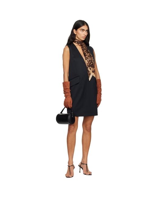 Lanvin Black Long Slim Suede Gloves