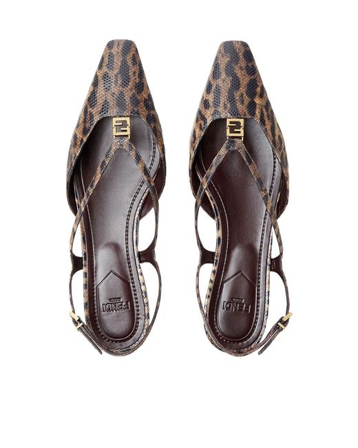 Fendi Brown Printed Karung Flats