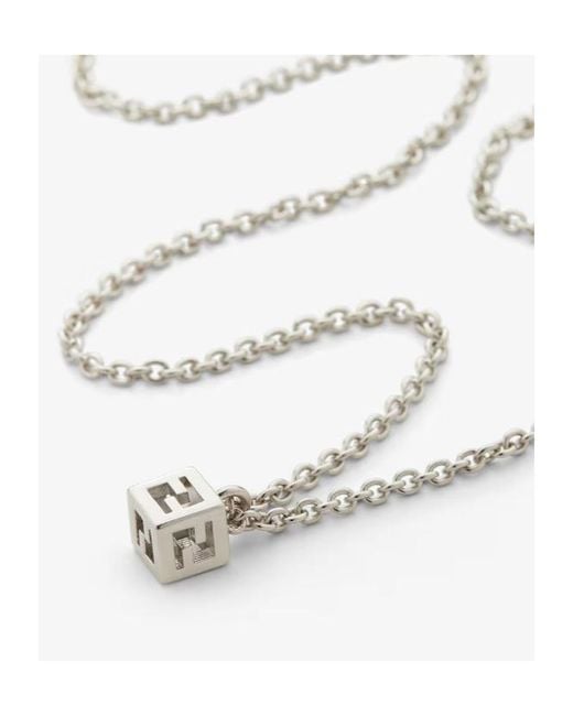 Fendi White Colored Necklace for men