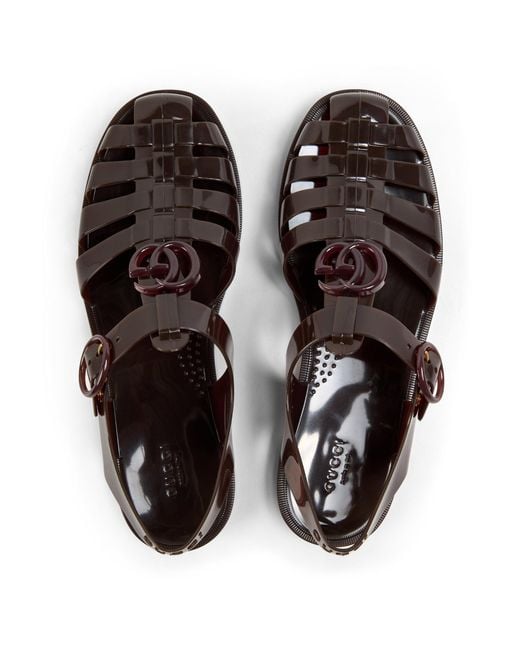 Gucci Brown Flat Sandals