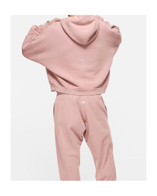 Acne Pink Logo Patch Drawstring Hoodie for men